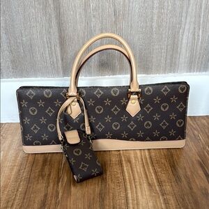 Designer Inspired Handbag with Matching Phone Holder